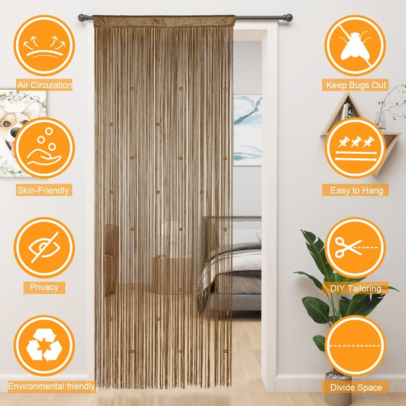 YIIBAII Beaded Curtain Beaded Curtains for Doorways Crystals Suitable for