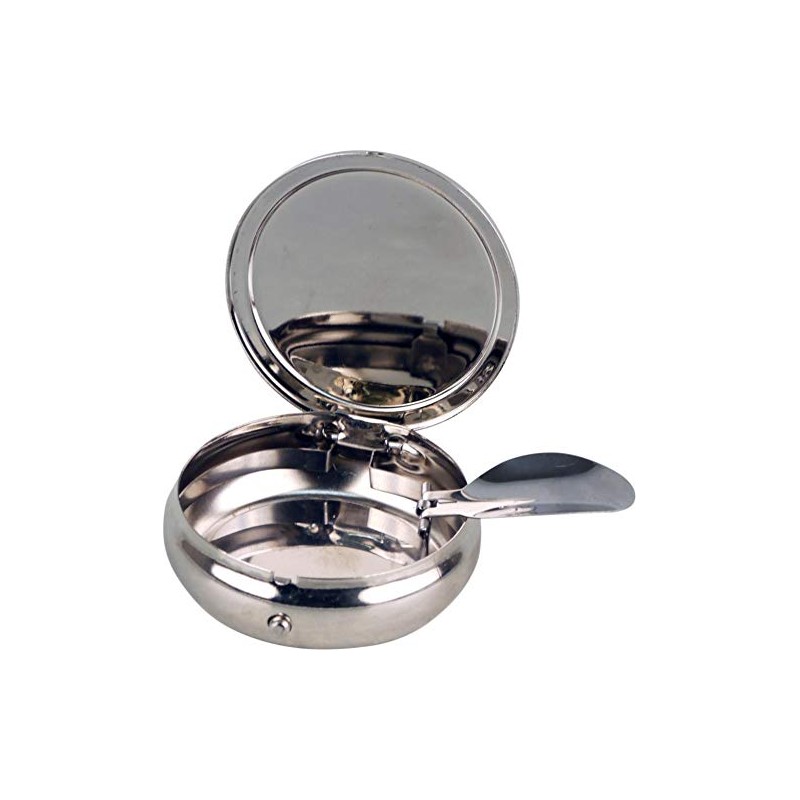 SMOKERTOOLS Modern Silver Round Metal Ashtray