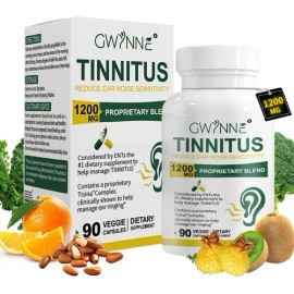 Gwynne Alivio Del Zumbido En Los Oídos 1200mg Suplemento Con Vitamina C & Complejo Bclínicamente Probado Para El Zumbido En Los Oídos & Alivio Del Sín