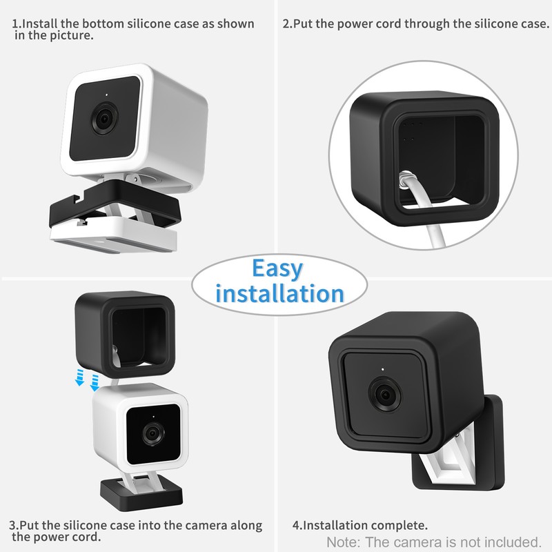 Compatible with Wyze Cam V3 Mount, Silicone Cover Protective Case