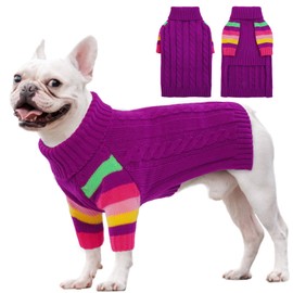 OUOBOB Dog Sweater, Sweaters for Large Size Dogs, Stretchy Pullover Dog Sweater for Large Dogs, Turtleneck Sweater Dog Large, Dog Sweaters Large Breed, Large Dog Sweaters, Christmas Dog Knit Sweater L