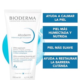 BIODERMA, Atoderm, Intensive Gel Moussant, Gel Limpiador Suave, Skincare Piel Muy Seca con Tendencia Atpica, 200ML                                    