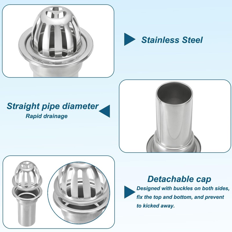 PATIKIL Dome Gutter Guard, Stainless Steel Downspout Strainer, Anti-Blocking Strainer