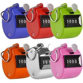 SPHTOEO 4-Digit Handheld Tally Counter Manual Mechanical Palm Clicker Counter Tracker (Green)