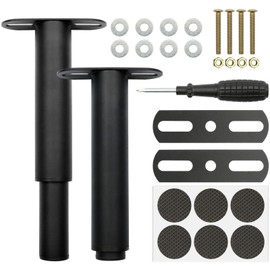 ZYNERY 2 Pieces Adjustable Bed Frame 18-33cm with Screwdriver Retractable Table Legs Bed T Shape Metal Bed Sofa Cabinet No Drilling Adjustable Furniture Feet