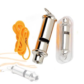 XMHBG Whistle, 2 Pcs Metal Police Whistle with Lanyard Security Bobby Style Super Loud Emergency for Hike Climb Camp Outdoor, Silver