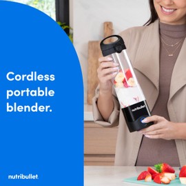 nutribullet Portable Blender, Cordless, 20oz Vessel, Personal Blender, USB-C Rechargeable, Black, NBPB50100K