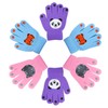 Cooraby 6 Pairs Kids Warm Magic Gloves Winter Stretchy Knit