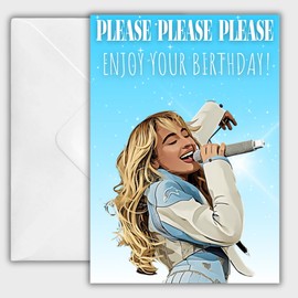 Sabrina Carpenter Birthday Card - Funny Birthday Cards for Women - Happy Birthday Card for Mum Sister Daughter Auntie Cousin Bestie Best Friend Work Colleague - Birthday Card For Her