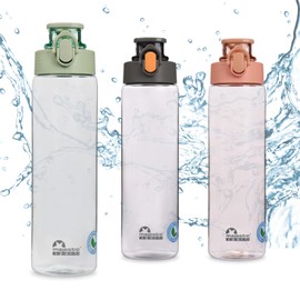 Majestic Sport Okosei Clear Water Bottle, 750 ml, Water Bottle, BPA-Free, Tritan, Gym Bottle, Sports Bottle for Bicycle, Outdoor, Fitness, Lightweight, Shockproof, Reusable, Green