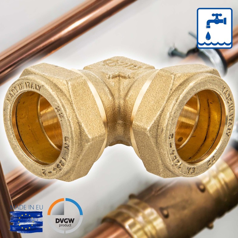 MS Clamping Ring Connector Angle 90° Screw Connection 18 x