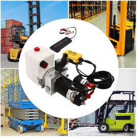 COFECO Electric Hydraulic Pump, 800W Hydraulic Pump for Dump Trailer, 12V 1.58 Quart Hydraulic Power Unit Single Acting Dump Truck Hydraulic Pump for Power Up & Gravity Down