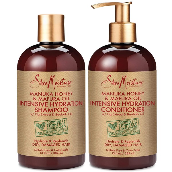 Shea Moisture Shampoo and Conditioner Set, Manuka Honey, Mafura Oil,