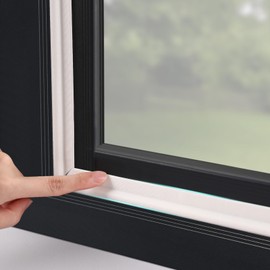 MOPMS Draft Stopper Sweep, Door Weatherproofing Stripping, Window Seal Strip Self-adhisive Soundproof Cuttable Weather Length 19.7 Ft (3 Pcs x 6.56 Ft), White