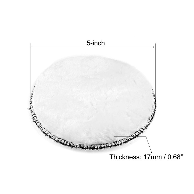 sourcing map 5" Wool Polishing Pad Hook and Loop Buffing