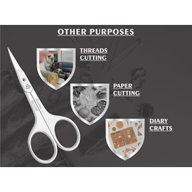 SILLVER Tijeras de uñas curvas profesionales para mujeres y hombres, tijeras pequeñas para el cuidado facial, uñas, cejas, nariz, bigote, barba, pestañas y piel seca - Tijeras de manicura
