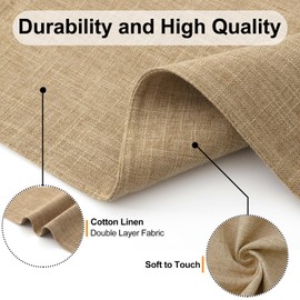 Homaxy Cloths Placemats for Dining Table Set of 6, Heat Resistant Washable Cotton Linen Blend Table Mats, Easy to Clean Place Mats for Indoor Outdoor Party Kitchen Decoration, 13" x 19", Flaxen