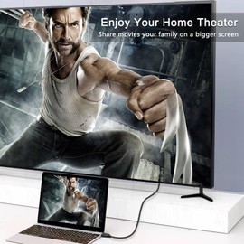 Jofnaylr USB to HDMI Adapter Cable 6.6FT, USB to HDMI Cable Male to Male Full 1080P HD Display Cable Audio Video Converter Cord for PC/Laptop to Monitor/HDTV/Projector（Only for Windows XP/7/8/10