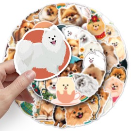 50pcs Pomeranian Stickers for Bike,Suitcase,Water Bottle,Laptop,Skateboard,Notebook,Scrapbook, Bumper,Cartoon Cute Animal Waterproof Sticker,Kids Girls Adults Gift,Dog Aesthetic Vinyl Graffiti Decals