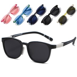 Musivon Kids Sunglasses Age 3-8Toddler Sunglasses Polarized Flexible Frame for Boys Girls(Purple/Medium)