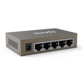 Tenda TEG1005D Gigabit Switch 5-Port Netzwerk Switch LAN Verteiler (Plug-and-Play Ethernet Switch, Unmanaged, Lüfterlos, Metallgehäuse)
