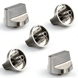 W11366438 Gas Stove Knobs Compatible with Whirlpool Range WCG55US0HS00 WCG55US0HS05 WCG55US6HS05 WCG77US0HS00 WCG77US0HS05, Cooktop Control Knobs, Replacements for W10850010 W11084623 (5 pcs)