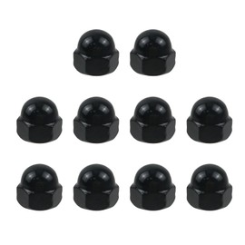 Coshar 10pcs 3/8-16 Acorn Hex Fasteners Acorn Nut 304 Stainless Steel Acorn Cap Nuts (Black)