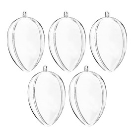 Ideen mit Herz Acrylic Eggs | Easter Decoration | Gift Packaging | Fillable | DIY | Creative Idea for Easter | Decorative Easter Shrub | Gift Easter | Transparent | 6 cm, Diameter 4 cm | Pack of 5