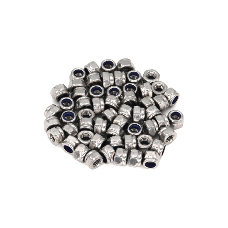 BinifiMux 40Pcs M4 x 0.7mm Stainless Steel Self-Lock Nylon Inserted