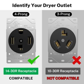 FIRMERST 4 Prong Dryer Cord 15 Feet, 10 Gauge 30 Amp NEMA 14-30P Black