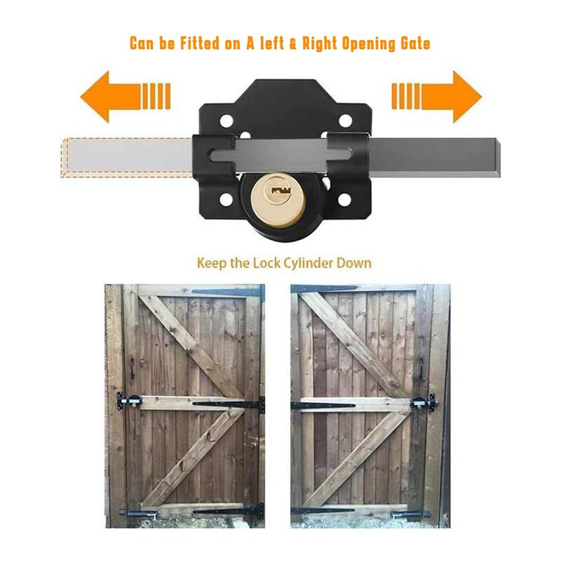 Domira 50mm Long Throw Gate Lock – Heavy Duty Rim