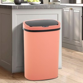Capacmkseh 13 Gallon/50 L Kitchen Trash Can with Lid, Garbage Can with Touch-Free Lid, Cute Trash Can Automatic Trash Can Bathroom Trash Can with Lid, Motion Sensor Trash Can Waterproof Trash Bin