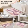 BLESWIN Microfibre Bathroom Mat Absorbent Bathroom Carpet 40x60cm Pink