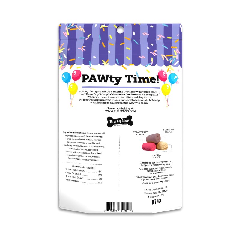 Three Dog Bakery Celebration Confetti - Puppy & Training Treats,