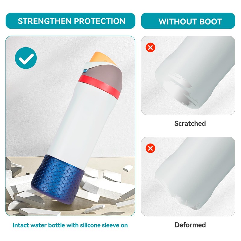 Botella de agua de silicona Boot, Bling antideslizante manga protectora