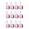 NEVKA 12pcs Shower Curtain Hooks Rings Acrylic Square Diamonds Crystal