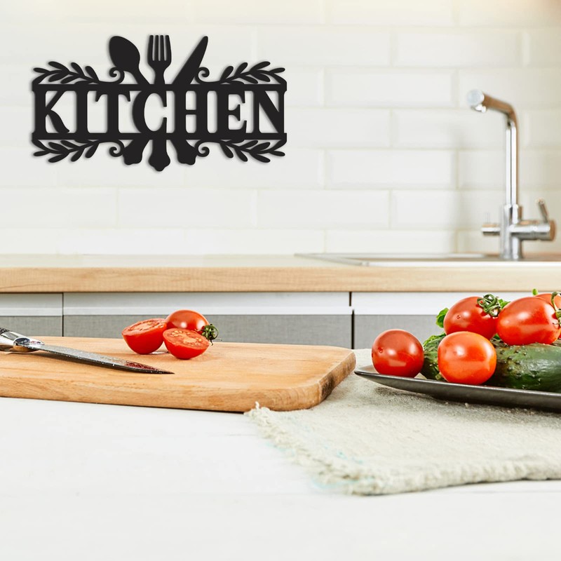 KOYILTD Kitchen Sign,Dining Room Wall Decor Rustic Metal Kitchen Decor