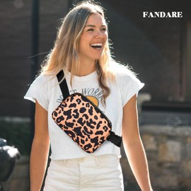 FANDARE Crossbody Fanny Pack for Women Men Waist Packs Belt Bag Bum Sling Bag for Enjoy Sports Festival Workout Traveling Running Workout Dog Walking Outdoors Hands-Free Wallets Waist Pack Phone Bag