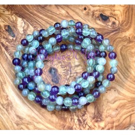 Crystal Wholesale 6 Pcs Crown Chakra 6mm 7.5” Crystal Healing Stretch Bracelet