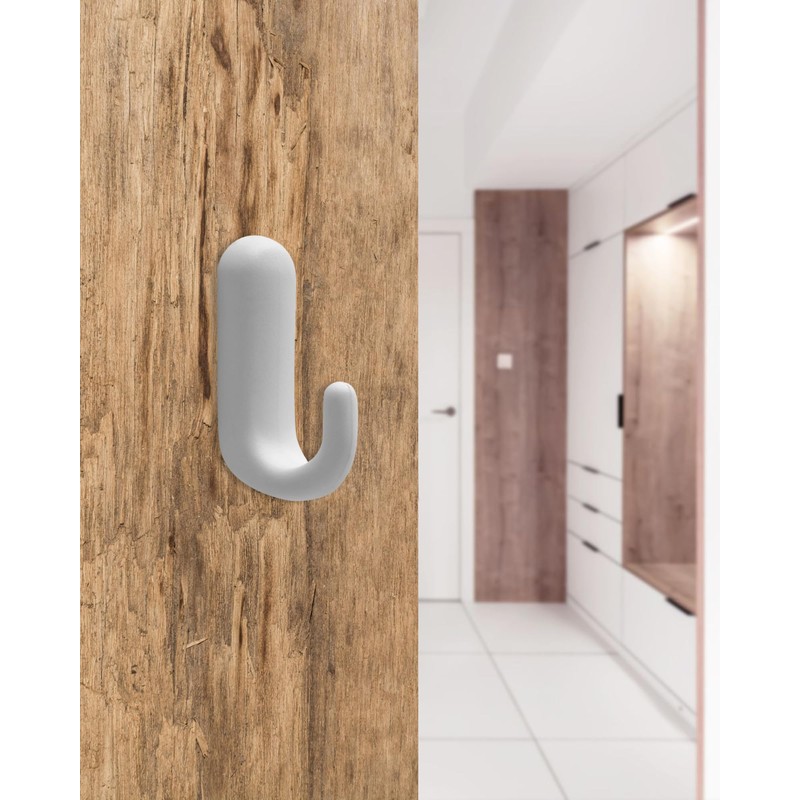 Gedotec Coat Hooks Plastic GA98 Single Hooks Pack of 10