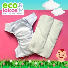 3 Pañales Ecológicos Con 6 Absorbentes De Bambu                                                                                                       