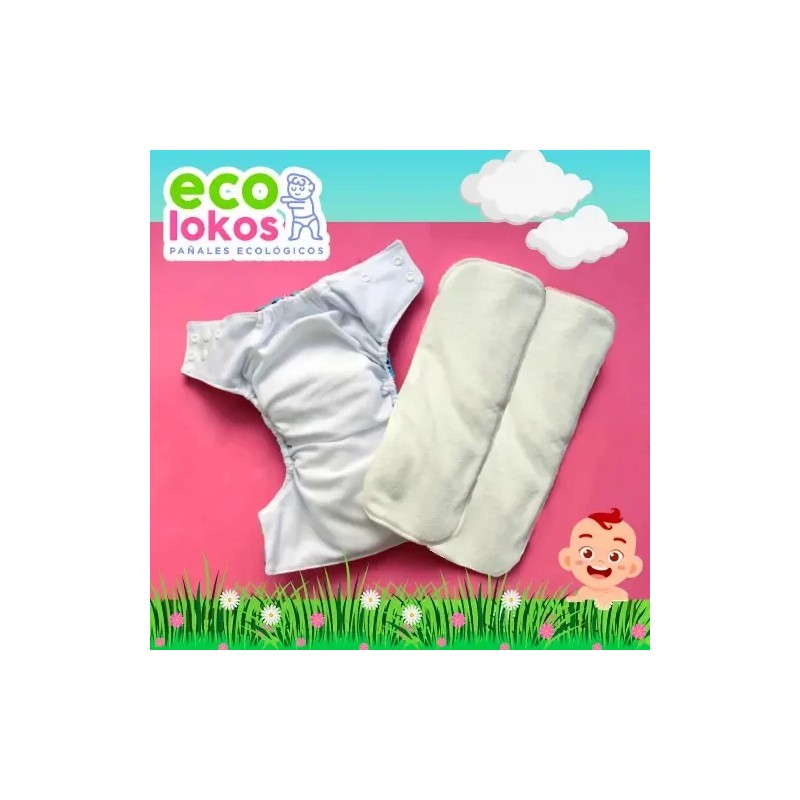 3 Pañales Ecológicos Con 6 Absorbentes De Bambu