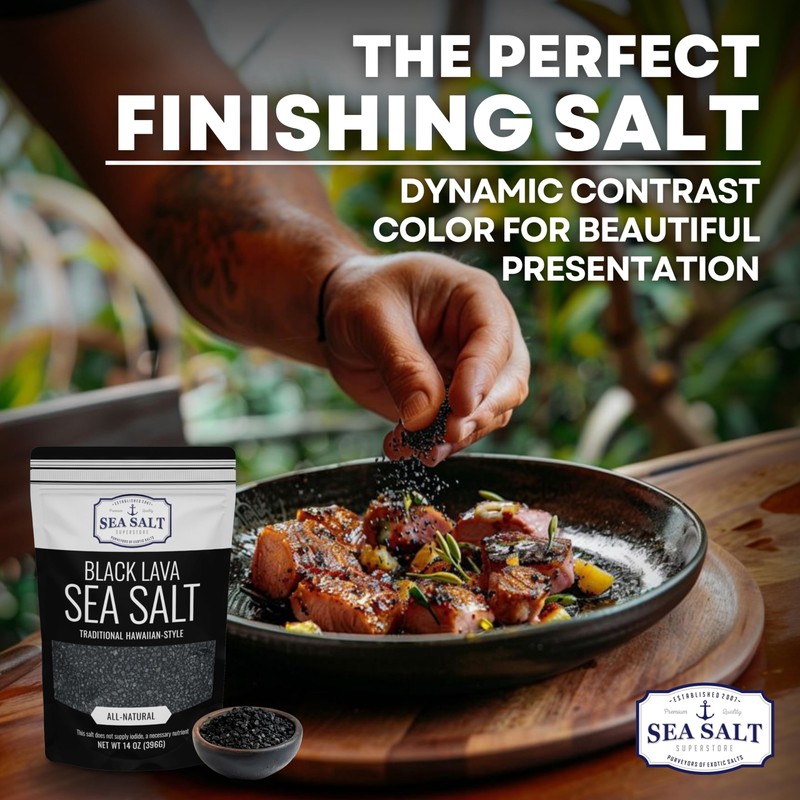 Hawaiian-Style Black Lava Sea Salt with Activated Charcoal, Black Hawaiian
