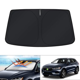 KUST - Parasol de parabrisas de ajuste personalizado para 2018-2023 Volvo XC60 Accesorios Parasol para ventana, protector plegable para parasol de ventana, bloquea los rayos UV para mantener tu coche fresco