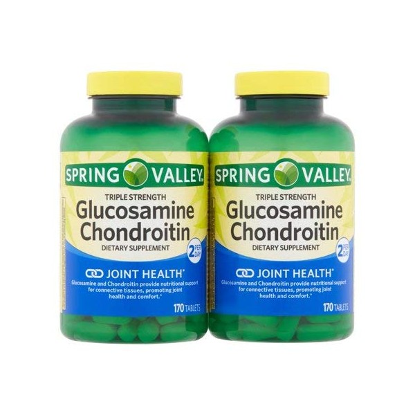 Evaxo Spring Valley Triple Strength Glucosamine Chondroitin Tablets, 170 Ct, 2 Pk (340 Ct)