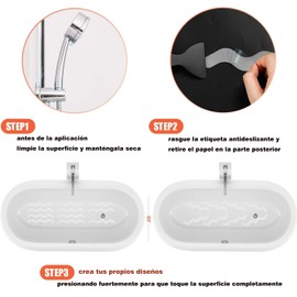 CICINIO Pegatinas para bañera, 24 Piezas de Tiras Adhesivas Antideslizantes para baño,Tira de Tina autoadhesiva,Pedal de Seguridad para baño,con raspador para bañeras resbaladizas