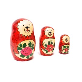 VOLGA Semyonov Bear Matryoshka Set of 3 [Made in Russia]