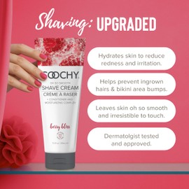 Coochy Coochy Shave Cream - Moisturizing Shave Lotion - Gentle Intimate Shaving Cream - For Bikini Area, Underarms, Legs & More - Rash-Free, Hydrating Formula - Berry Bliss - 7.2 oz