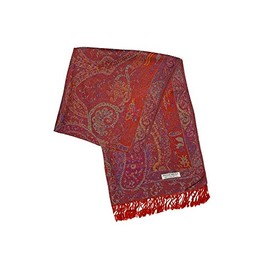 CCFW Paisley Pattern Reversible Fashion Silky Soft Pashmina Scarf Shawl Wrap … (1022 Fuchsia)