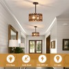 2-Light Farmhouse Wood Pendant Lights Rustic Wood Chandeliers with Black